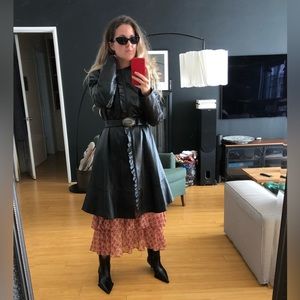 Exclusive Limited Edition Leather Ruffled Coat/dress.